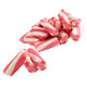 Vibrant red and white spiral Strawberry & Cream Tornado Licorice Bites, approx. 32 chewy pieces per pound.