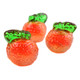 Realistic 3D gummy lychees, pinkish-white tropical fruit candy, soft chewy texture, approx 120 pieces per pound.