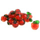 Vibrant red 3D Gummy Apples with green leaves, firm exterior, soft juicy center, sweet red apple flavor. Approx 110/lb.