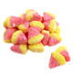 Gummy Pink Lemonade Slices, vibrant pink and yellow wedge-shaped candy. Soft, tangy, approx. 96 slices per pound.