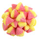 Pink and yellow wedge-shaped gummy pink lemonade slices, soft, tangy citrus candy. Approximately 96 pieces per pound.
