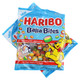 A 4.5-ounce peg bag of Haribo Balla Bites candy featuring colorful bite-sized gummies with soft centers on blue packaging