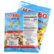 The back of a 4.5-ounce Haribo Balla Bites bag showing the nutrition facts label, ingredient list, and allergen information