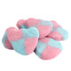 Sour blueberry and sour strawberry gummy bears on a clean white background