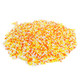 Candy Corn Nonpareils sprinkles made of yellow, orange, and white sugar beads great for Halloween cupcakes