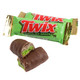 Twix Ghoulish Green Fun Size candy featuring a green wrapper and classic Twix branding