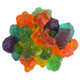 Albanese On Vacay tropical gummies featuring vibrant, two-toned beach shapes like sea turtles, palm trees, and pineapples