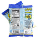 Back of Calypso Ocean Blue Sour Gummy Wedges bag showing the Nutrition Facts panel and ingredients.