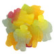 Two-tone gummy robots with bold colors and fruity flavor