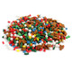 A holiday sprinkle blend containing multi-textured sugar crystals, nonpareils, and cute gingerbread house confetti pieces.
