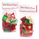 Clear red, green, and yellow molded Old Tyme barley toy candy shaped like a toys.
