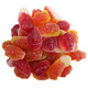 Assortment of Vidal fruit-flavored gummy bugs spread out on a white background