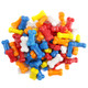 Bonz bone-shaped candy, sweet-tart, blue, red, white, yellow, orange colors, approx 440 pieces per pound.