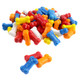 Bonz bone-shaped candy, multi-colored blue, red, white, yellow, orange, sweet-tart, approx 440 pieces per pound.
