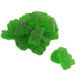 Bright green sour granny smith apple Gummy Bears, approx. 145 per pound, 3/4 inch long Albanese gummies, USA.