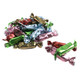 Assorted soft creamy toffee candies, bright foil wrappers. Chocolate, vanilla, strawberry, rum, green apple flavors, approx 66 pcs/lb.