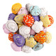 Realistic brown chocolate seashells with crunchy candy shells. Delicious premium chocolate candy.