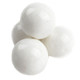 Pure white 1-inch tutti-frutti gumballs, approx 60 per pound. Ideal for wedding, baby shower, and event candy.