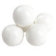 Pure white 1-inch tutti-frutti gumballs, approx 60 per pound. Ideal for wedding candy, baby showers, or bulk vending.
