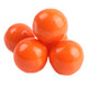 Bright orange gumballs, 1-inch diameter, with a sweet orange flavor. Approximately 60 bulk orange gumballs per pound.