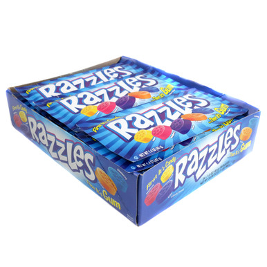 Cartoon Razzels Razzles Original 24 Pack Retro Candy and Bubble Gum Variety Treat