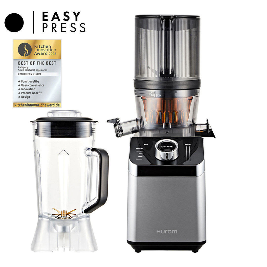Hurom M100 2-in-1 Juicer Blender in Brushed Steel Hurom UK