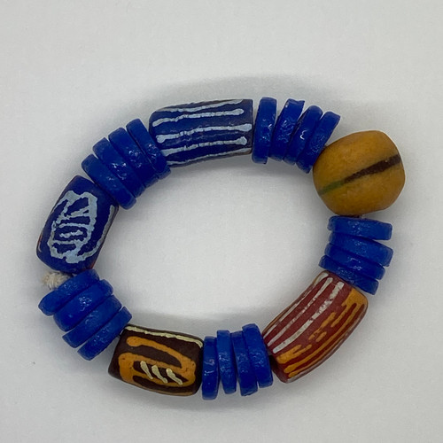 Unisex glass bead bracelet/bangle.