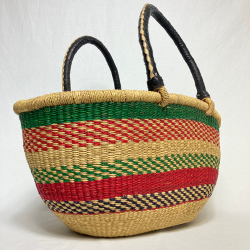 Striped Midi Shopper Basket