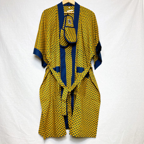 Kimono Set - African Printed, Unisex Robe & Slippers.1