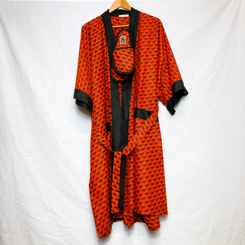 Kimono Set - African Printed, Unisex Robe & Slippers.5