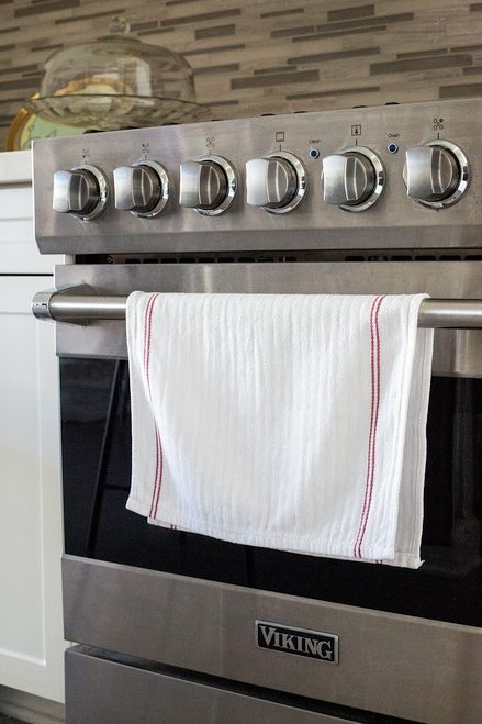 Set of 3 kitchen towels 100% cotton Lines 50x70cm Burgundy Online Wholesale