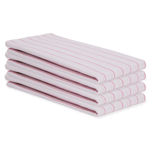LowLint Red Stripe Glass Towels