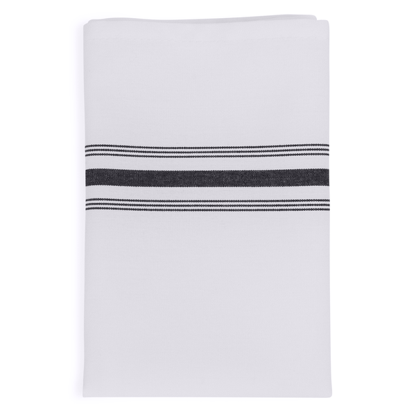 18 X 22 Black Bistro Stripe Cloth Napkins Image Textile