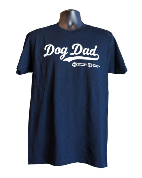 Soft Navy Blue Dog Dad T Shirt with Logo