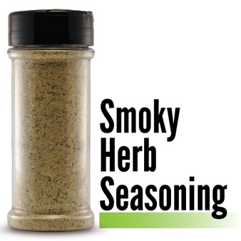 Image displaying the Branded Sauces' Smoky Herb Seasoning  bottle against a white background, showcasing the product's vibrant color and featuring the product name in the image, but without a label.