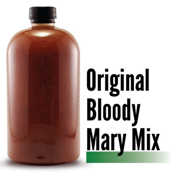 Image displaying the Branded Sauces' Origional Bloody Mary bottle against a white background, showcasing the product's vibrant color and featuring the product name in the image, but without a label.