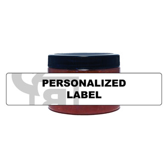 Image displaying a salsa jar featuring a mock example label, showcasing the potential for customization and personalized labeling offered with our custom sauce service.