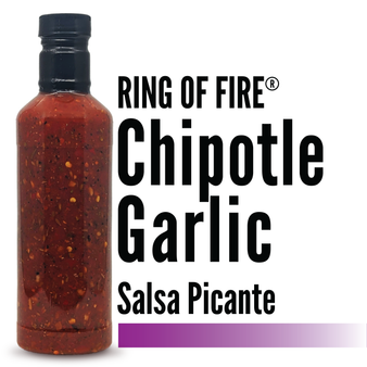 RFCG RING OF FIRE Chipotle Garlic Salsa Picante with Custom Label