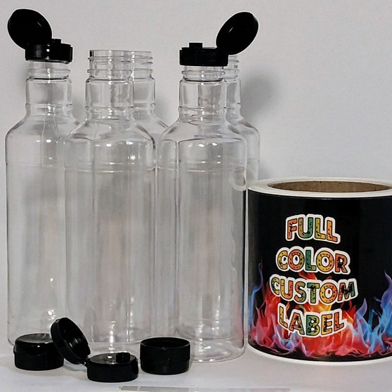 98 EMPTY Twelve Fluid Ounce Ringneck Bottles with Labels & Caps