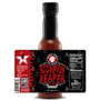 Image showcasing the Danny Cash bottle on a white background with a superimposed label, highlighting every aspect of the label design, presenting various elements of this vibrant and flavorful Scorpion Reaper Hot Sauce. Image showcasing the Danny Cash bottle on a white background with a superimposed label, highlighting every aspect of the label design, presenting various elements of this vibrant and flavorful Scorpion Reaper Hot Sauce.
