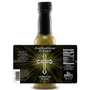 Salvation Sauce Caribbean Lime Hot Sauce bottle showcases its divine label design, featuring rich biblical themes and a prominent Bible verse. The bottle stands boldly against a crisp white background, highlighting every captivating detail.