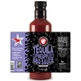 Image showcasing the Danny Cash bottle on a white background with a superimposed label, highlighting every aspect of the label design, presenting various elements of this vibrant and flavorful Tequila Pineapple BBQ sauce. Image showcasing the Danny Cash bottle on a white background with a superimposed label, highlighting every aspect of the label design, presenting various elements of this vibrant and flavorful Tequila Pineapple BBQ sauce.
