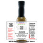 Image showcasing Branded Sauces' Dill Pickle Hot Sauce bottle with a mock label superimposed over it, displaying design details and nutritional information, providing a template for customization while allowing for unique branding needs.