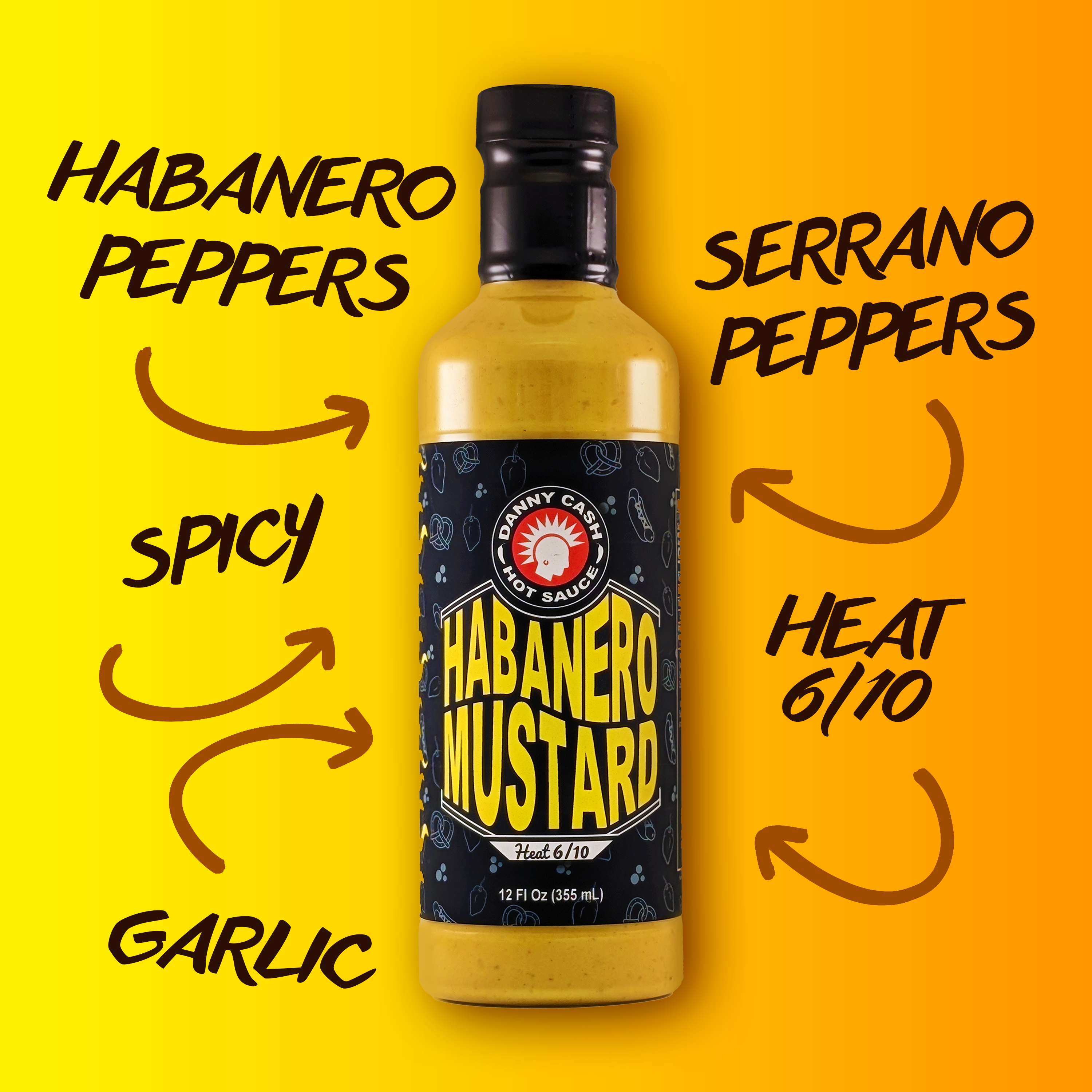 DC31 Danny Cash Habanero Mustard - Danny Cash Hot Sauce