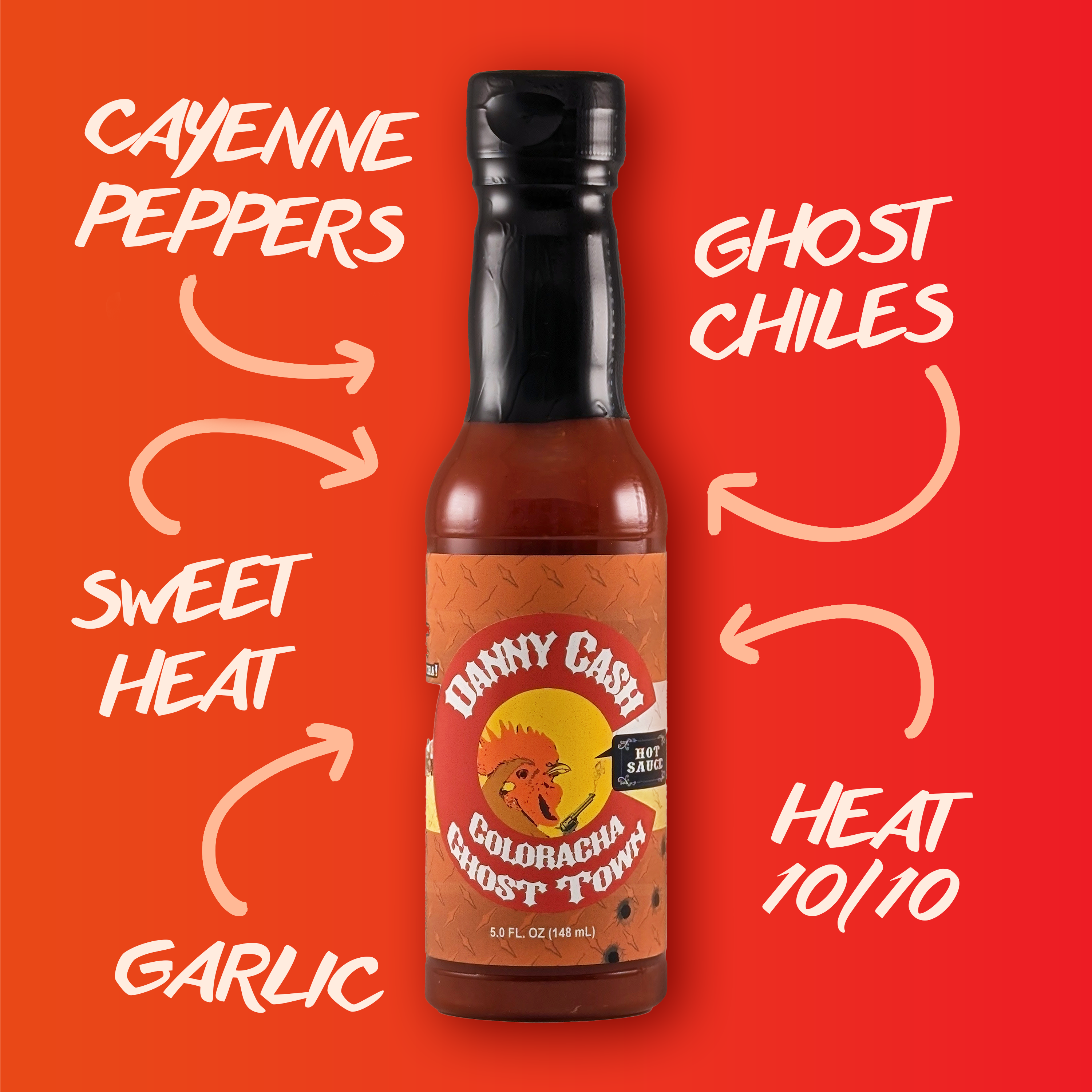 DC19 Danny Cash Ghost Chile Sriracha Hot Sauce