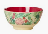 Large Melamine two tone bowl, TROPICAL print, By Rice.dk