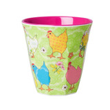 Melamine Medium cup with Green Hen print from Rice.dk Melamine Medium cup with Green Hen print from Rice.dk