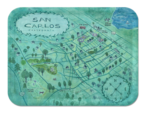 Birch tray of San Carlos, CA, Medium sized. Made in Finland