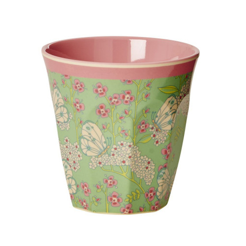 Melamine Medium cup with Butterfly & Flower print from Rice.dk