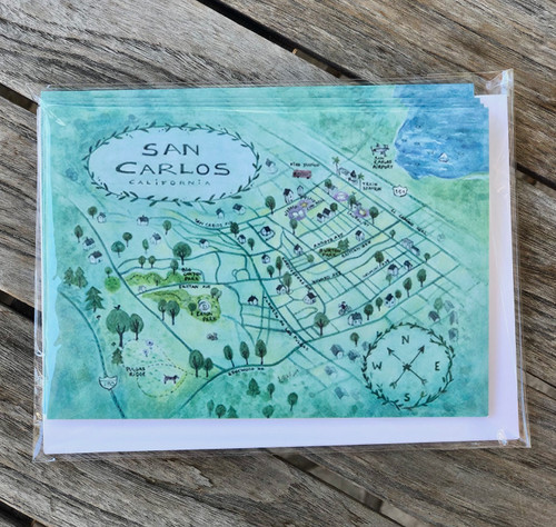 San Carlos greeting card, Watercolor illustration by Anette Grostad